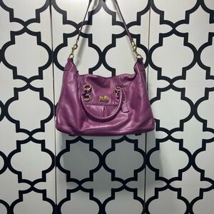 Coach Purple Leather Shoulder Bag